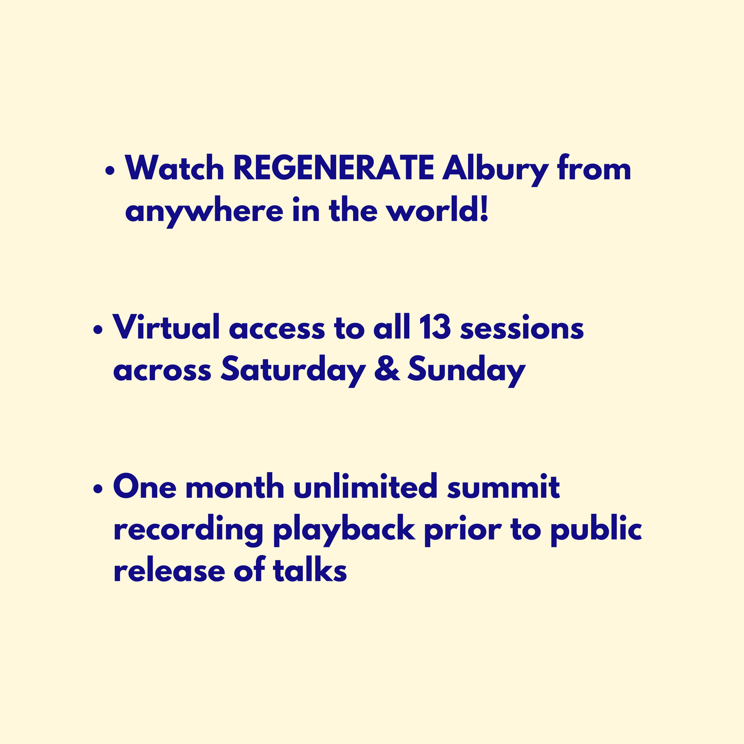 Livestream Ticket - REGENERATE Albury
